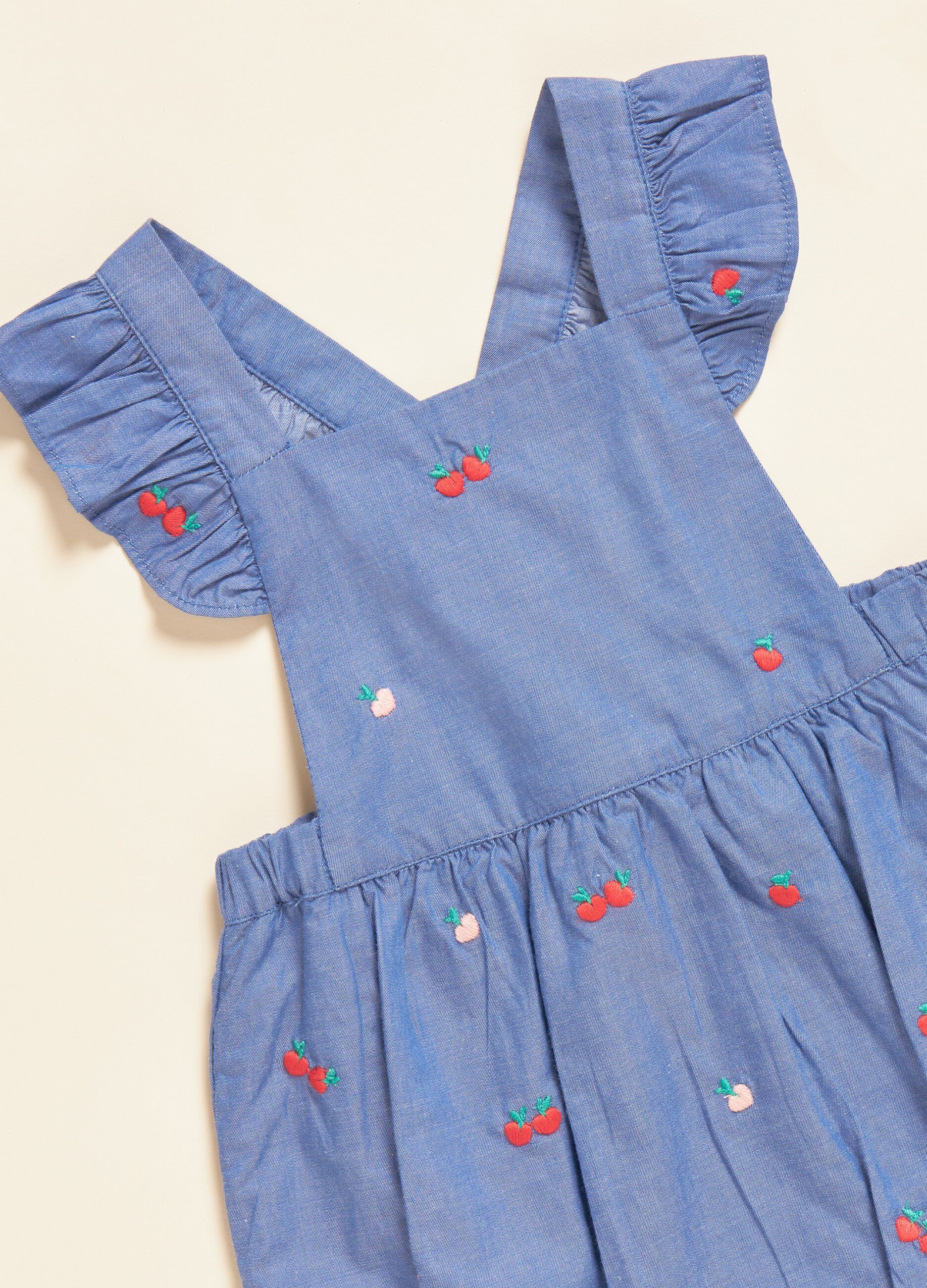 IANA chambray dungarees with embroidery
