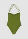 Green stretch one-piece swimsuit with removable straps_0