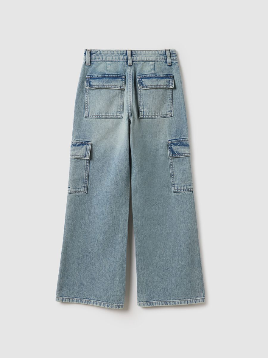 Blue denim pure cotton regular fit jeans for girls_4