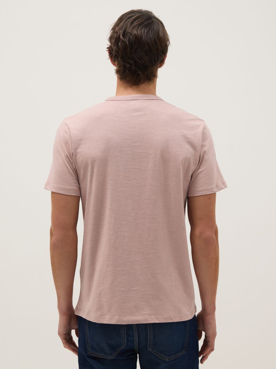 Regular fit pink short-sleeved pure cotton T-shirt_2