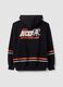 Black cotton-blend hoodie with Anaheim Ducks print_6