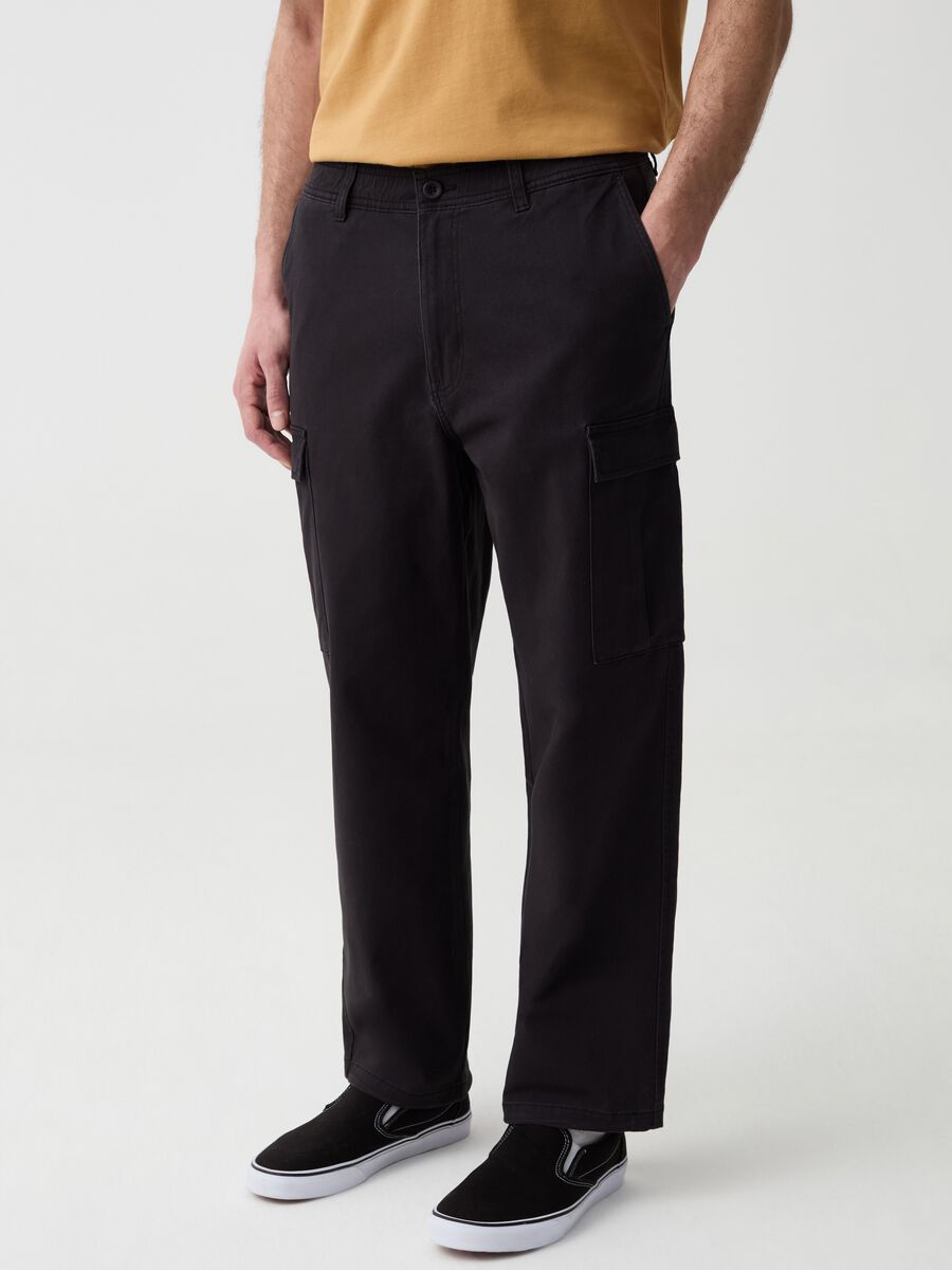Cargo trousers in stretch cotton_1