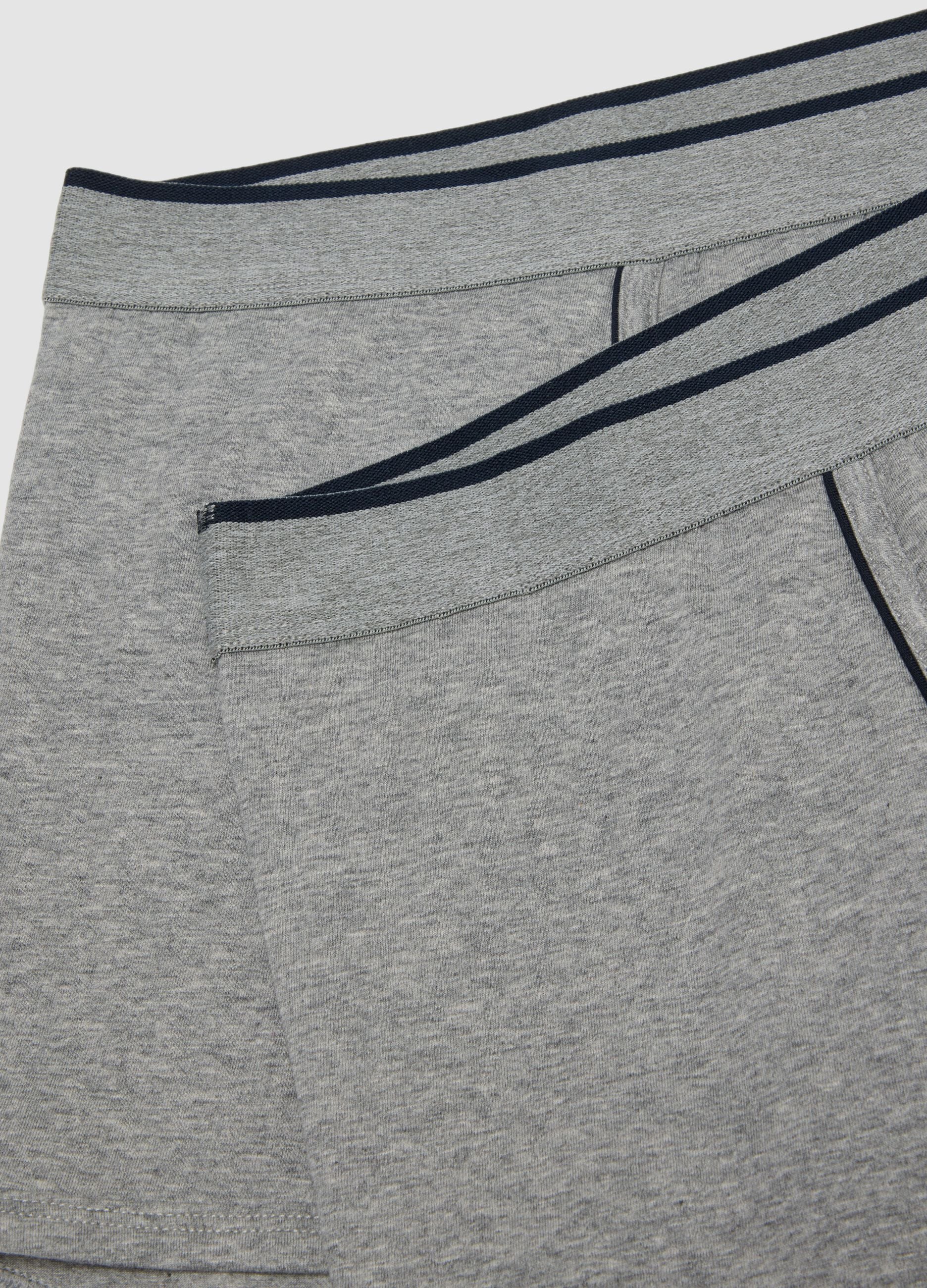 2-pack of grey Supima stretch cotton boxer briefs