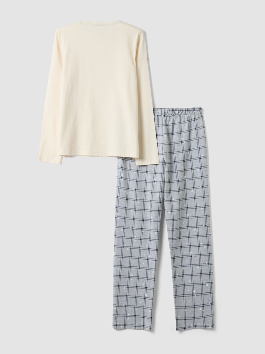 Beige pure organic cotton crew-neck pyjamas_6