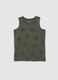 Kids' pure cotton green tank top regular fit with print_0