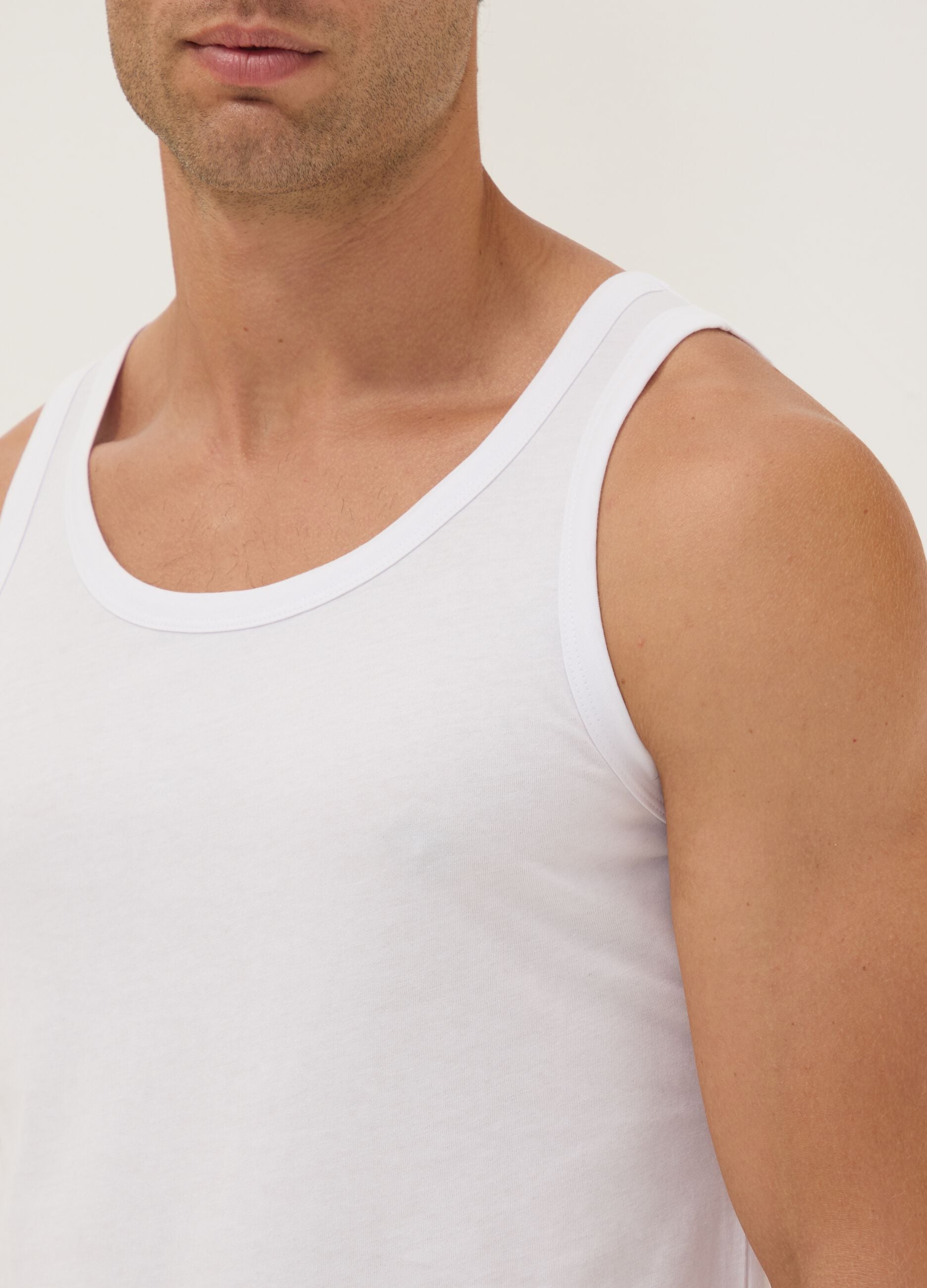 Three-pack of white organic cotton vests
