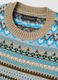 Pull col rond multicolore &agrave; motif g&eacute;om&eacute;trique, coupe r&eacute;guli&egrave;re_5