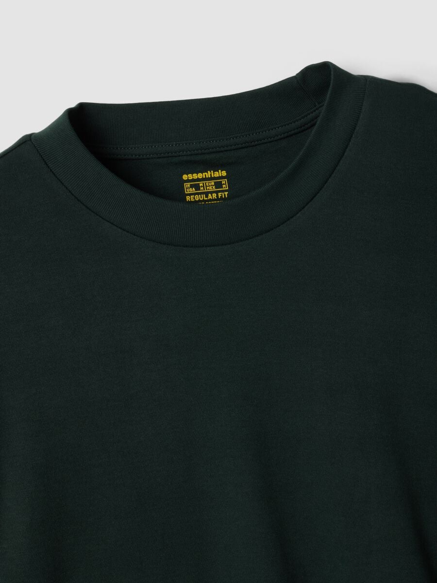 T-shirt verde in puro cotone girocollo regular fit_1