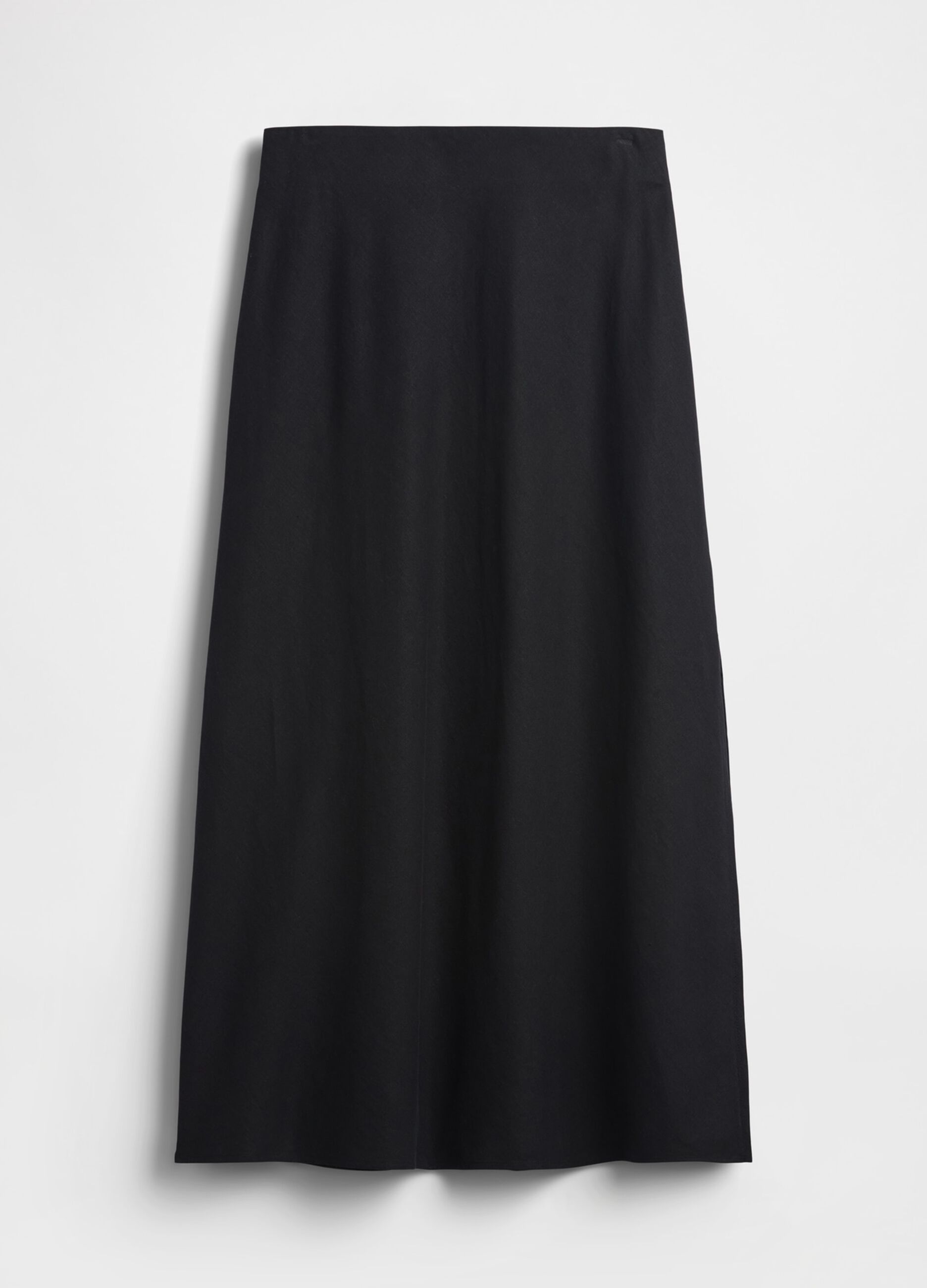 Long linen-blend skirt
