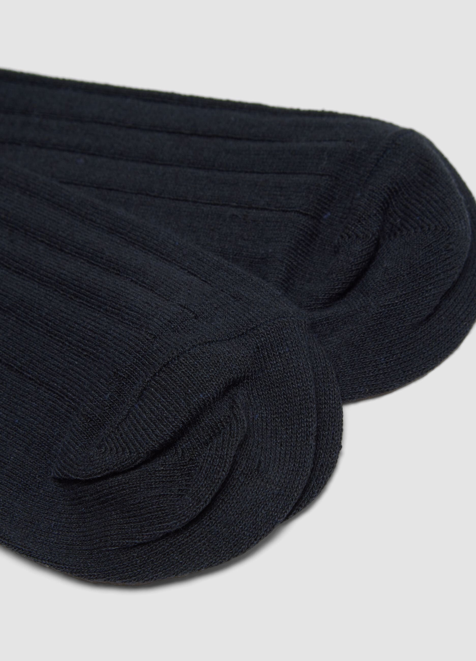 2-pack of blue long socks in stretch cotton