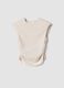 White Stretch Sleeveless Top, Regular Fit_0