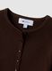 Brown viscose blend fitted cardigan_1