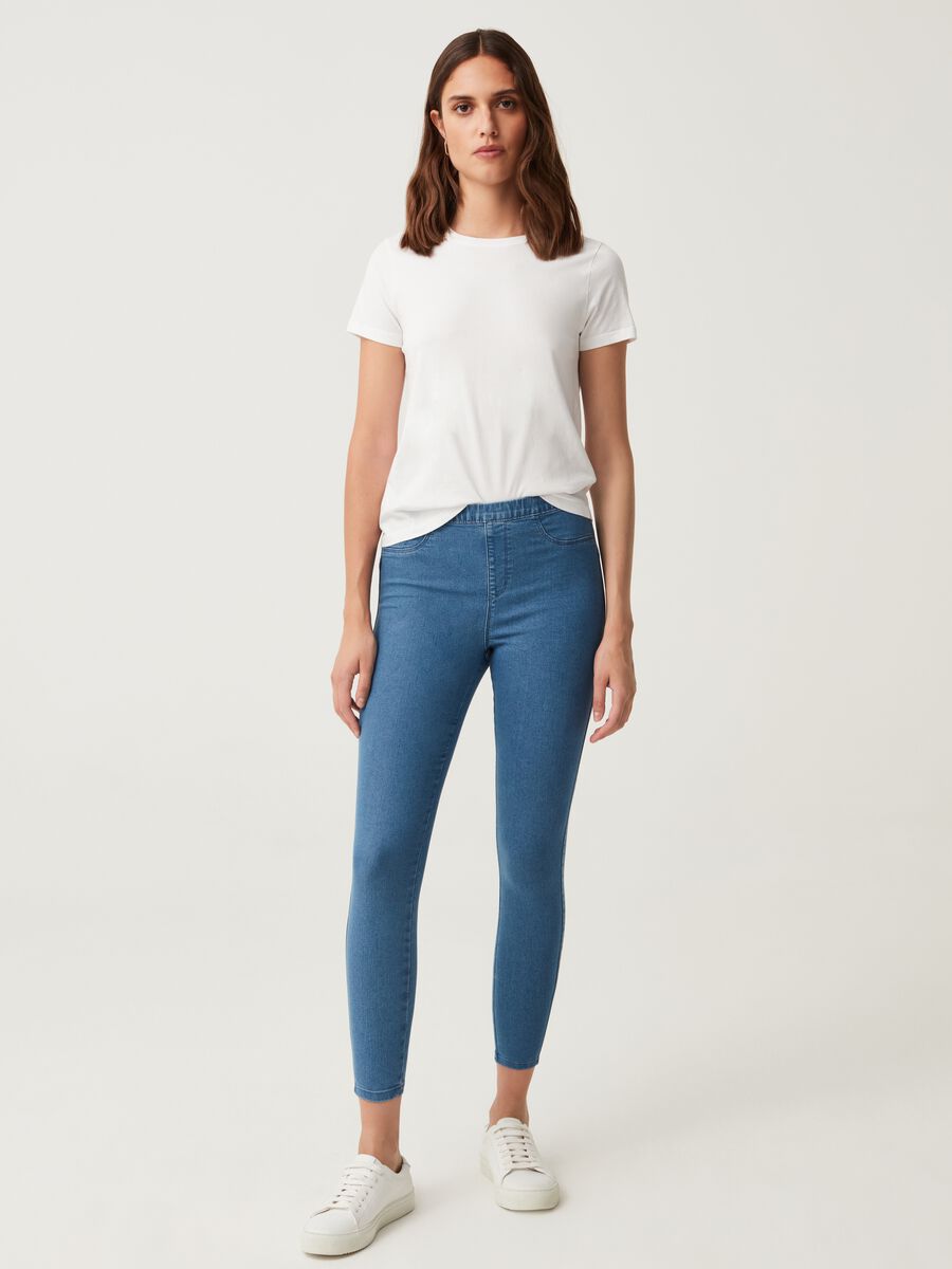 Stretch jeggings with high waist_0