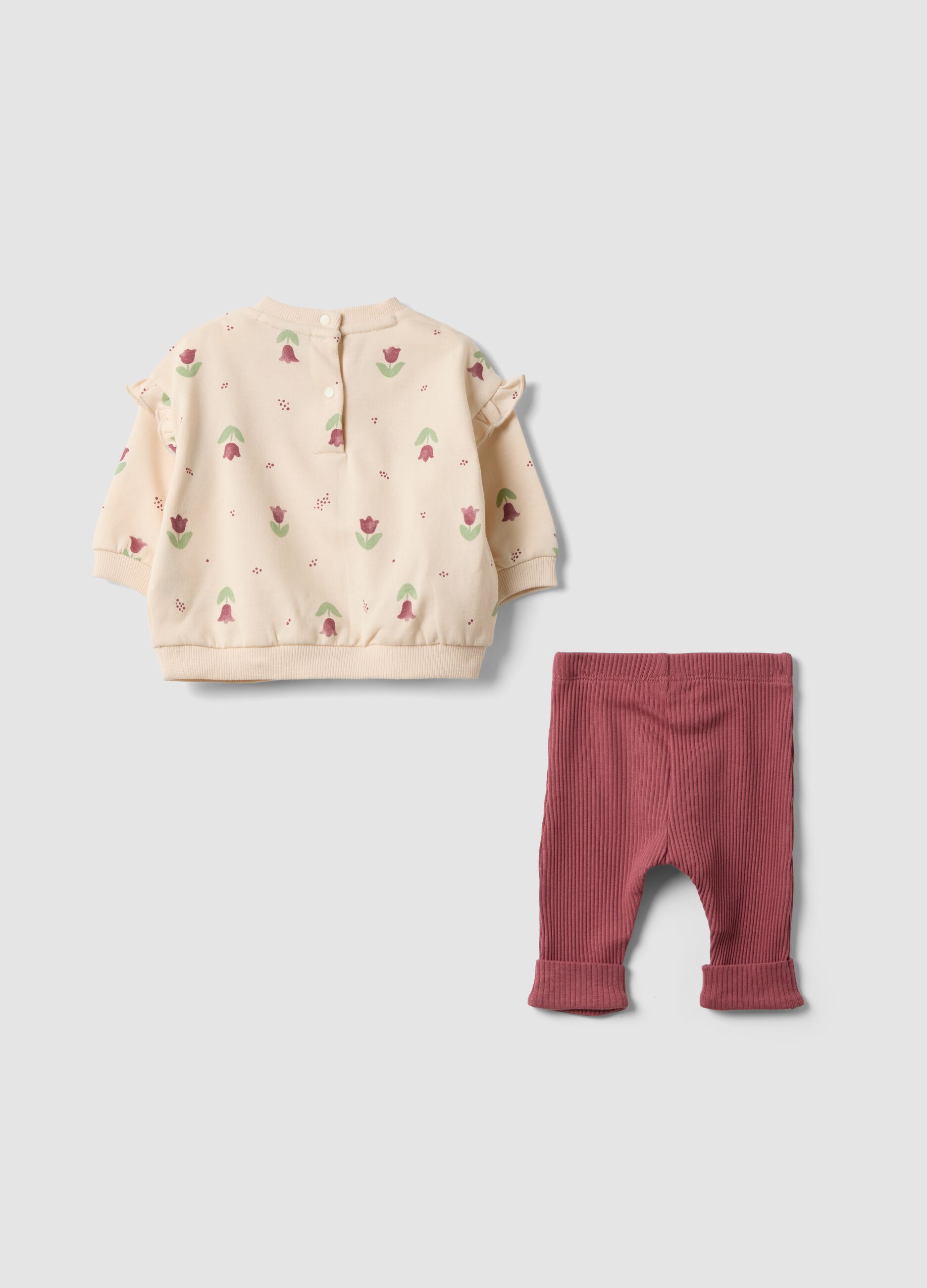 Multicolour organic cotton tulip-print set for baby girl
