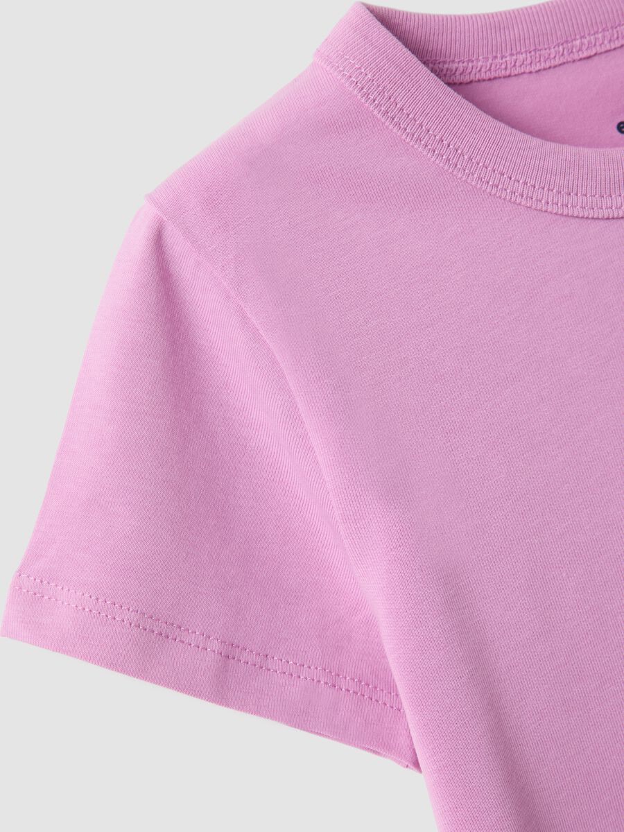 Girls&rsquo; pink stretch cotton T-shirt, regular fit_3
