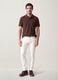 Brown pure cotton piqu&eacute; polo with classic collar, regular fit_2
