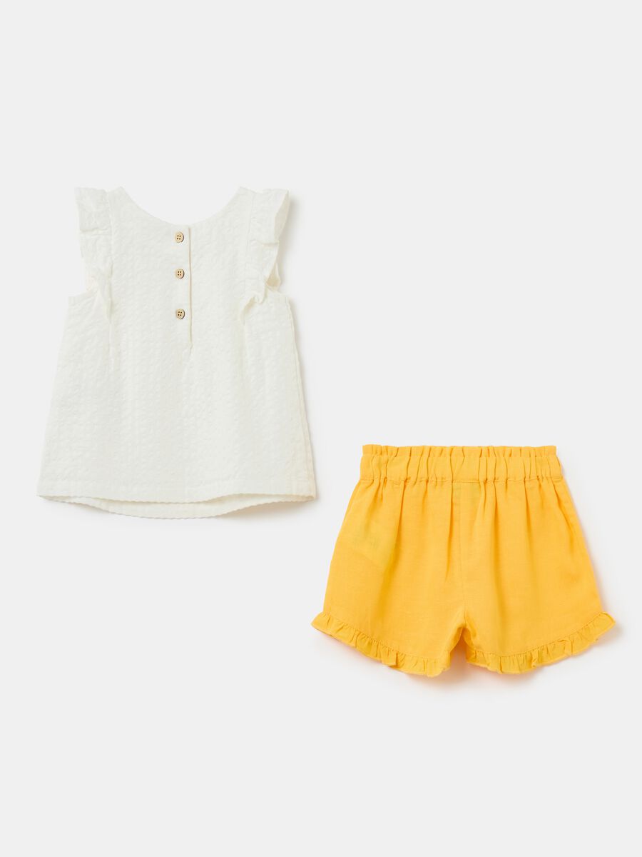 Tank top and shorts set with frills_1