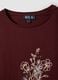 Red pure cotton T-shirt with floral print, regular fit_5