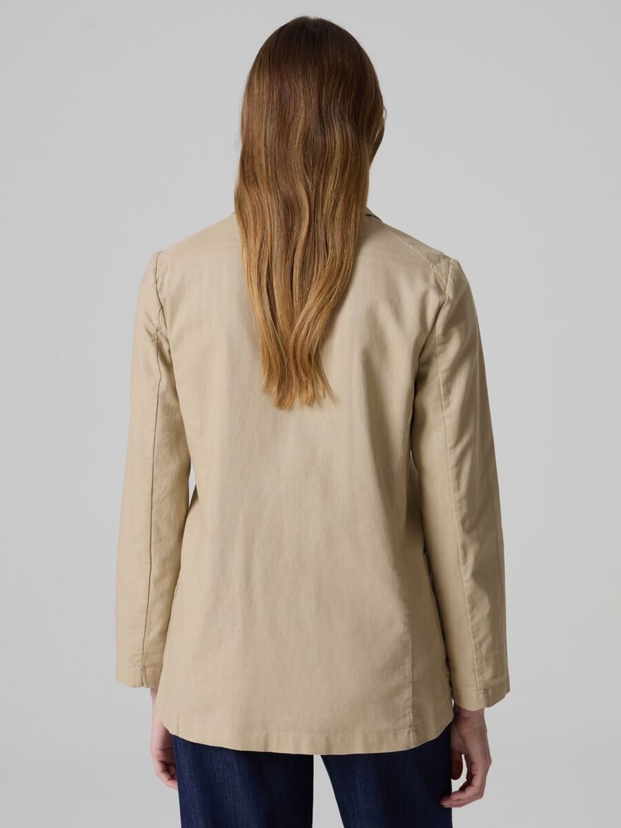 Single-breasted blazer in linen and cotton_2