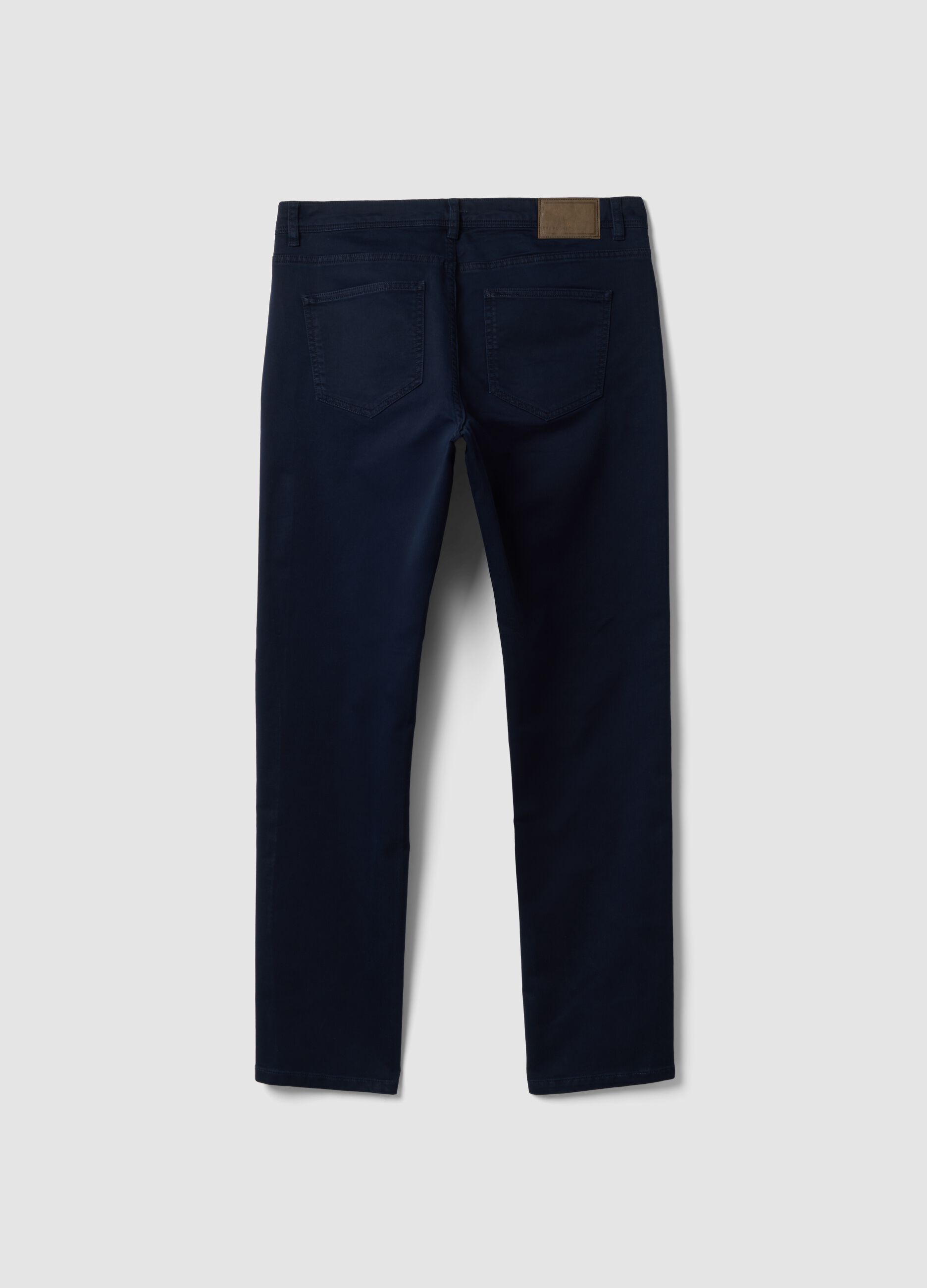 Gr&uuml;ne Slim-Fit-Hose aus elastischem Baumwoll-Dobby