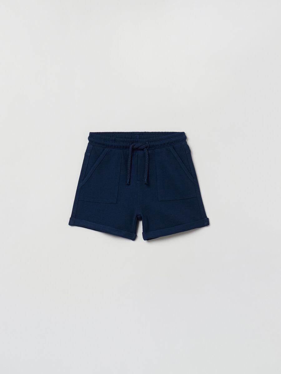 Shorts in piquet con coulisse_0