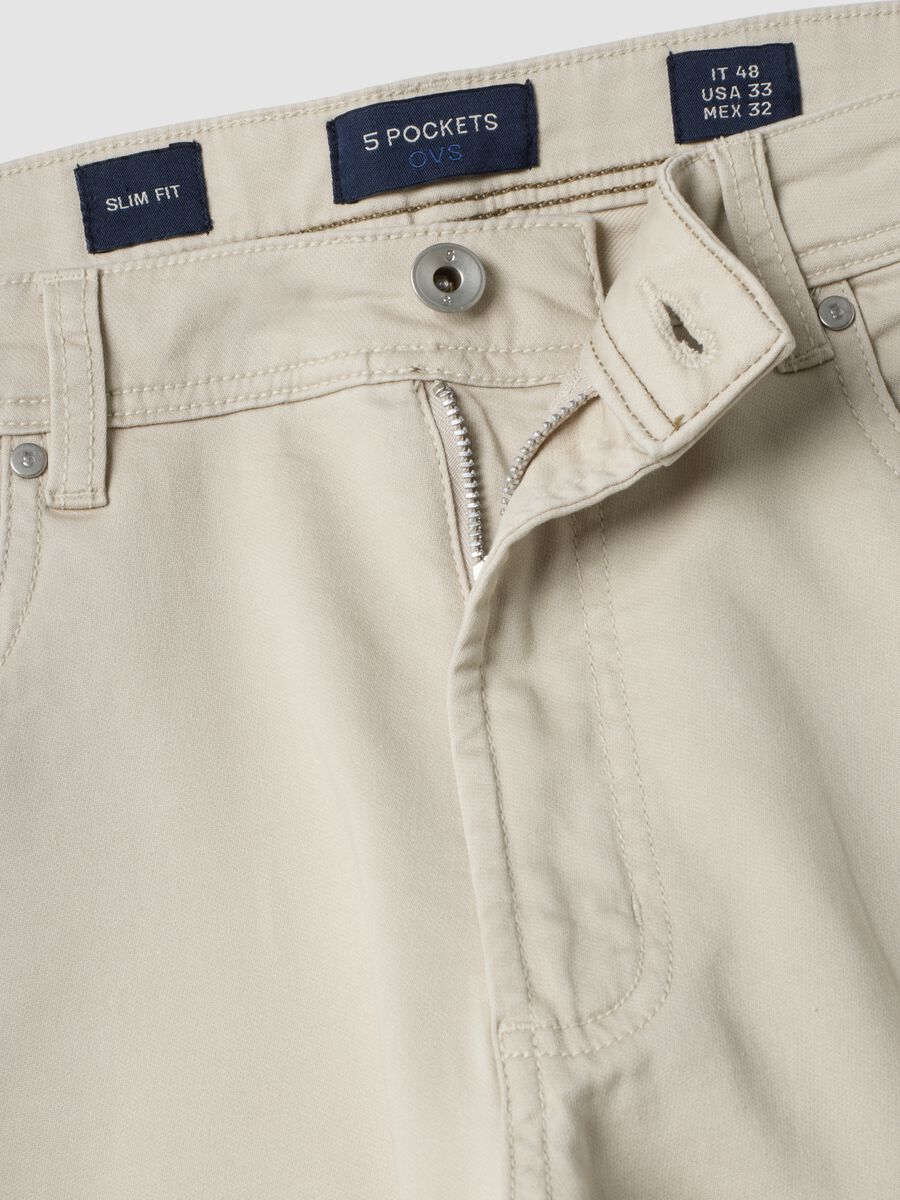 Green slim-fit stretch cotton dobby trousers_6
