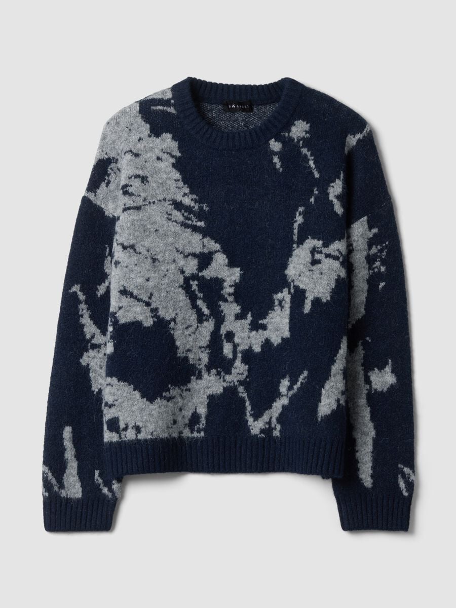 Blue stretch wool crew-neck jumper_0