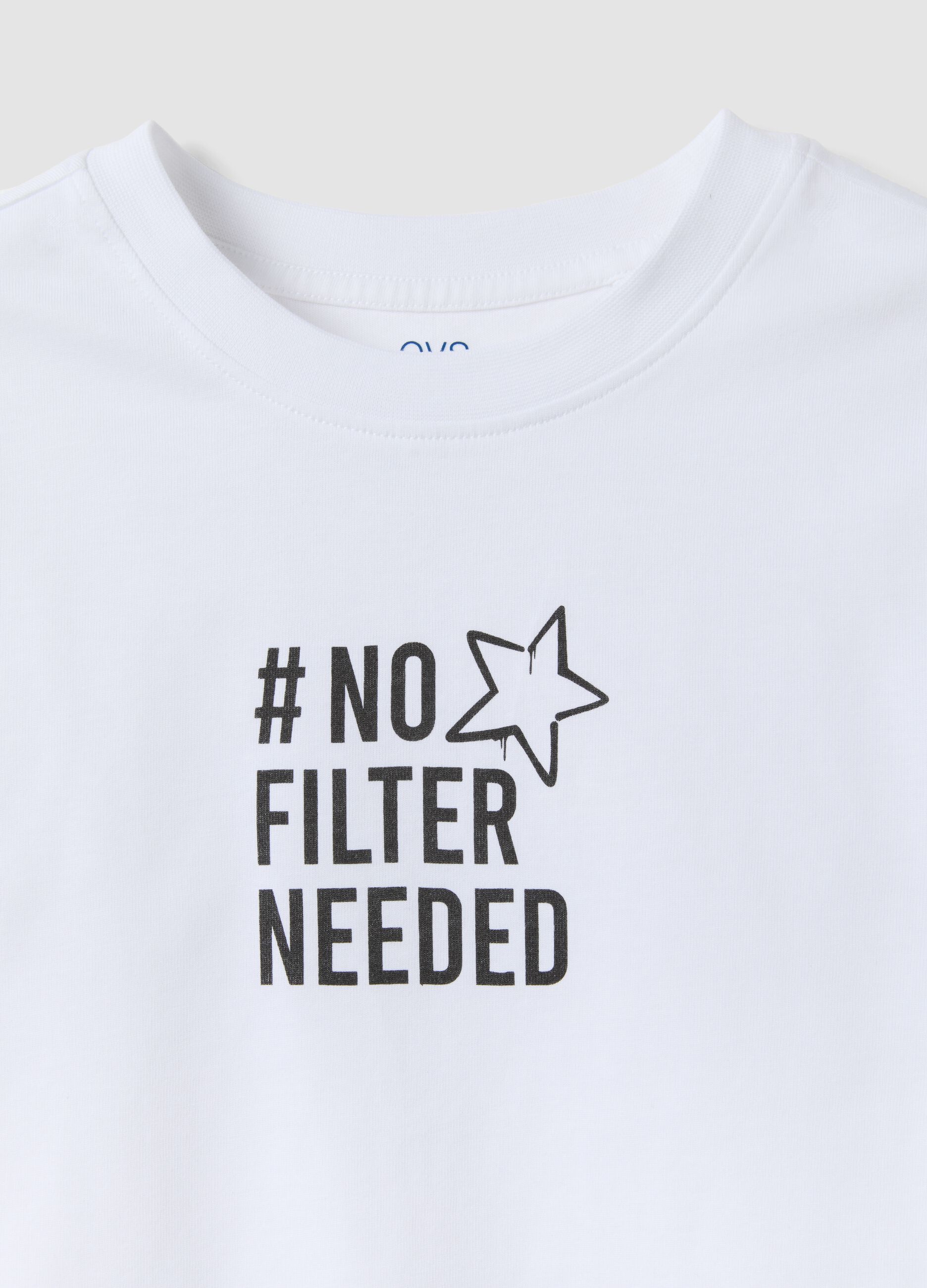 White pure organic cotton T-shirt with graphic for girls