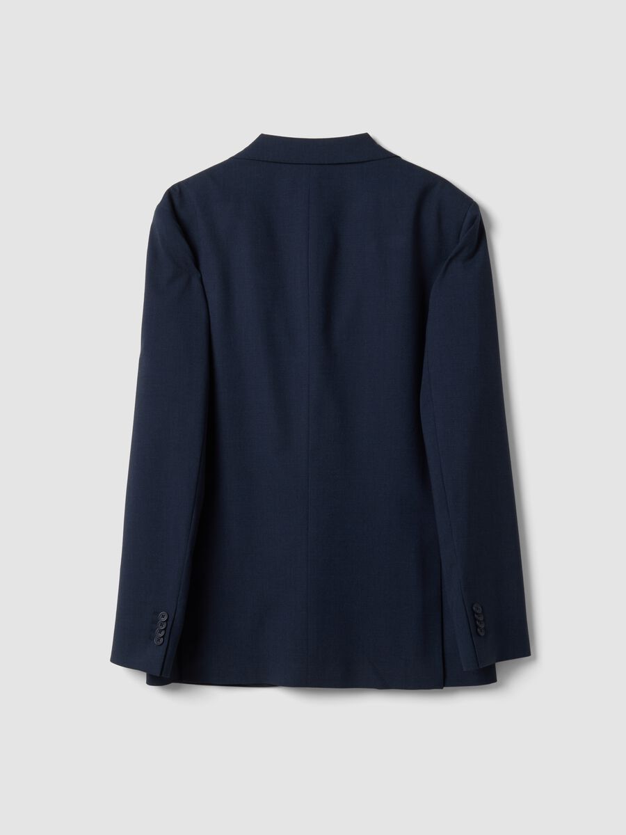 Blue lined stretch-viscose blazer_2