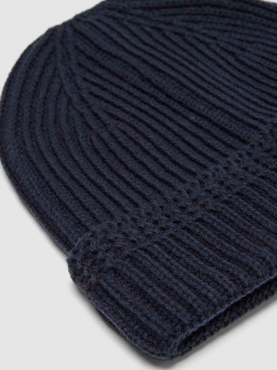 Berretto denim a coste in misto cotone_1