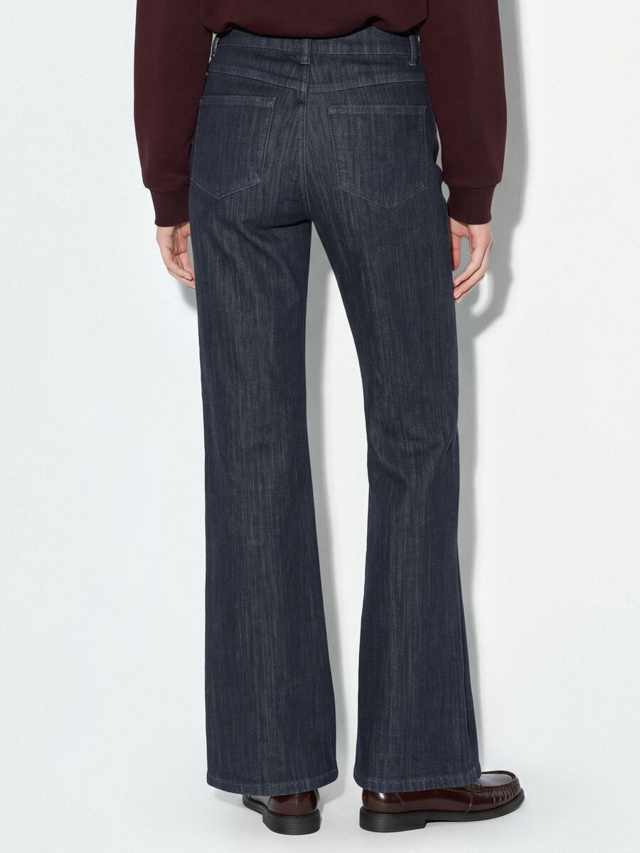 Plave bootcut traperice od elastičnog pamuka_3