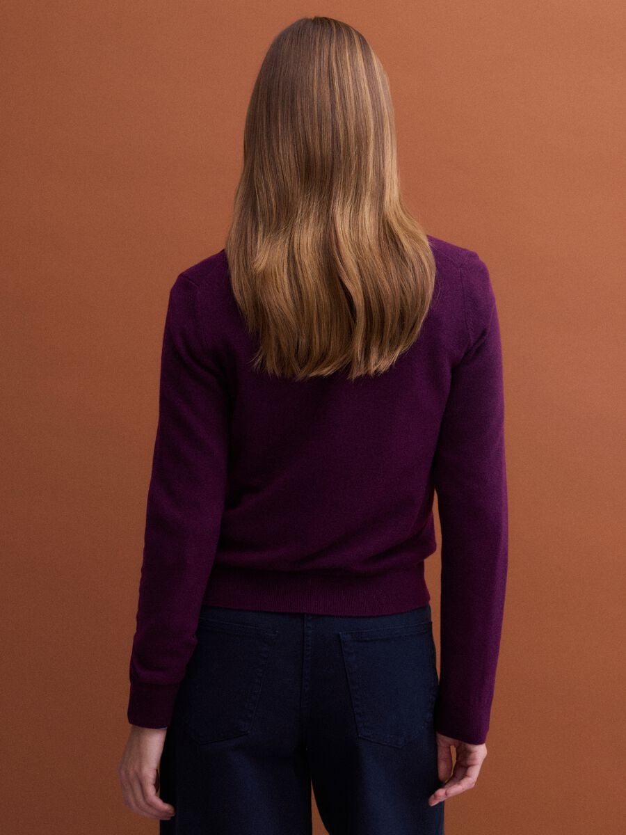 Purple pure wool polo-collar jumper_3