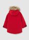 Red padded children's jacket regular fit with hood and zip_5