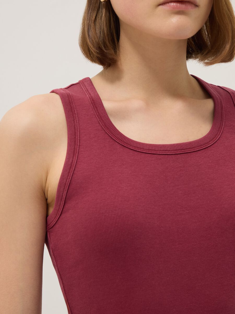 Rotes Tanktop aus Stretch-Baumwolle, Regular Fit_3