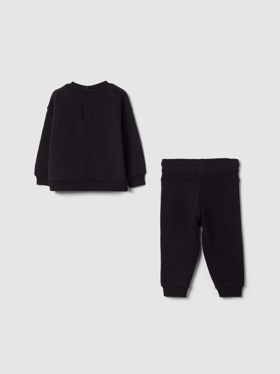 Black Batman-themed oversized jogging set in 100% organic cotton_1