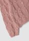 Pink cotton-blend cardigan with openwork round neck_2