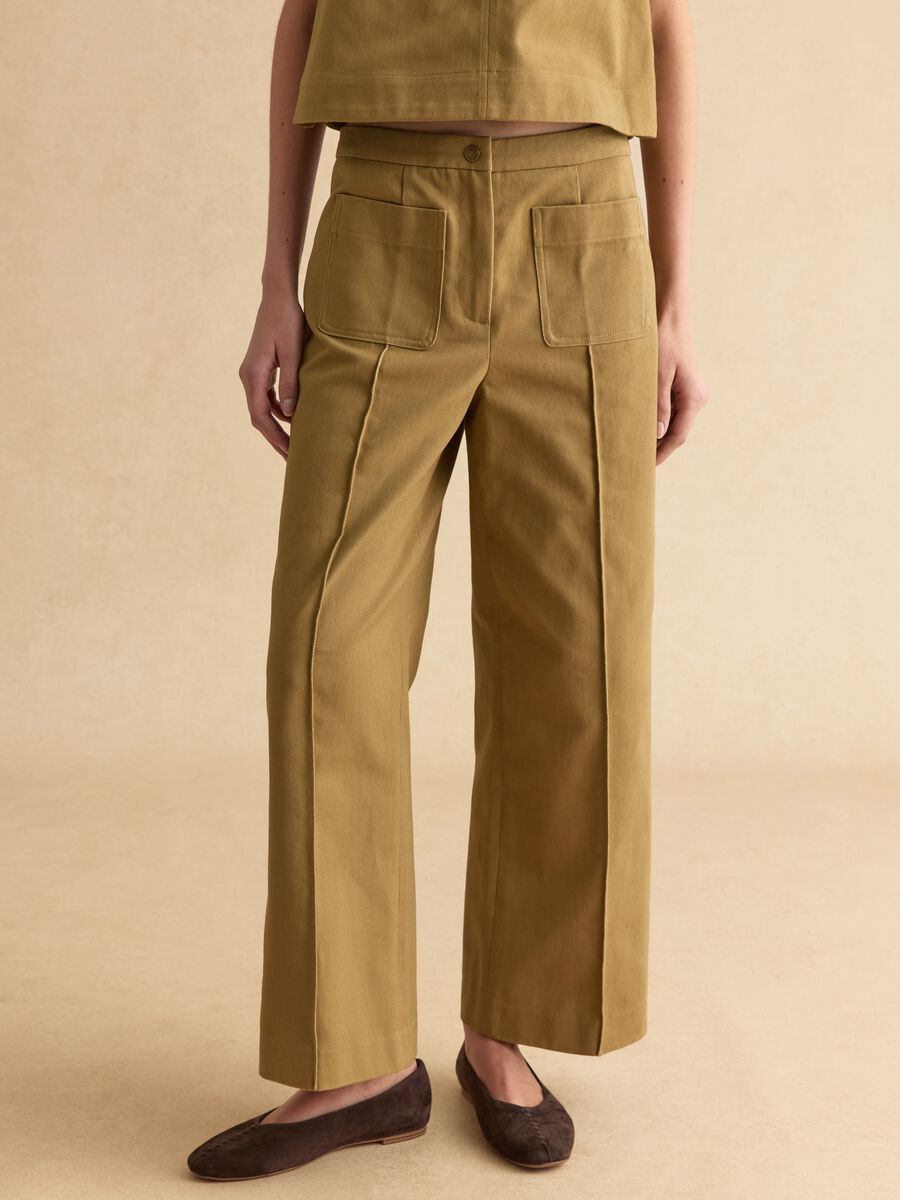 Brown Trousers in Pure Cotton_2