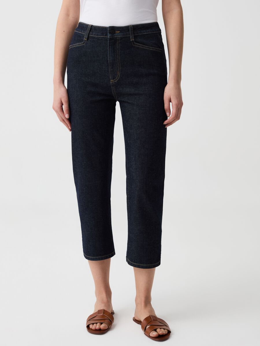 Slim-fit rinsed capri jeans_1