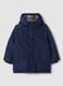 Navyblaue wattierte Jacke mit Kapuze_0