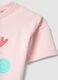 Girl's pink regular fit cotton stretch T-shirt with print_3