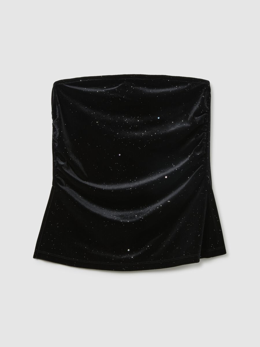 Black Stretch Chenille Regular Fit Top_4