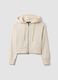 White cotton-blend fitted zip-up hoodie_4
