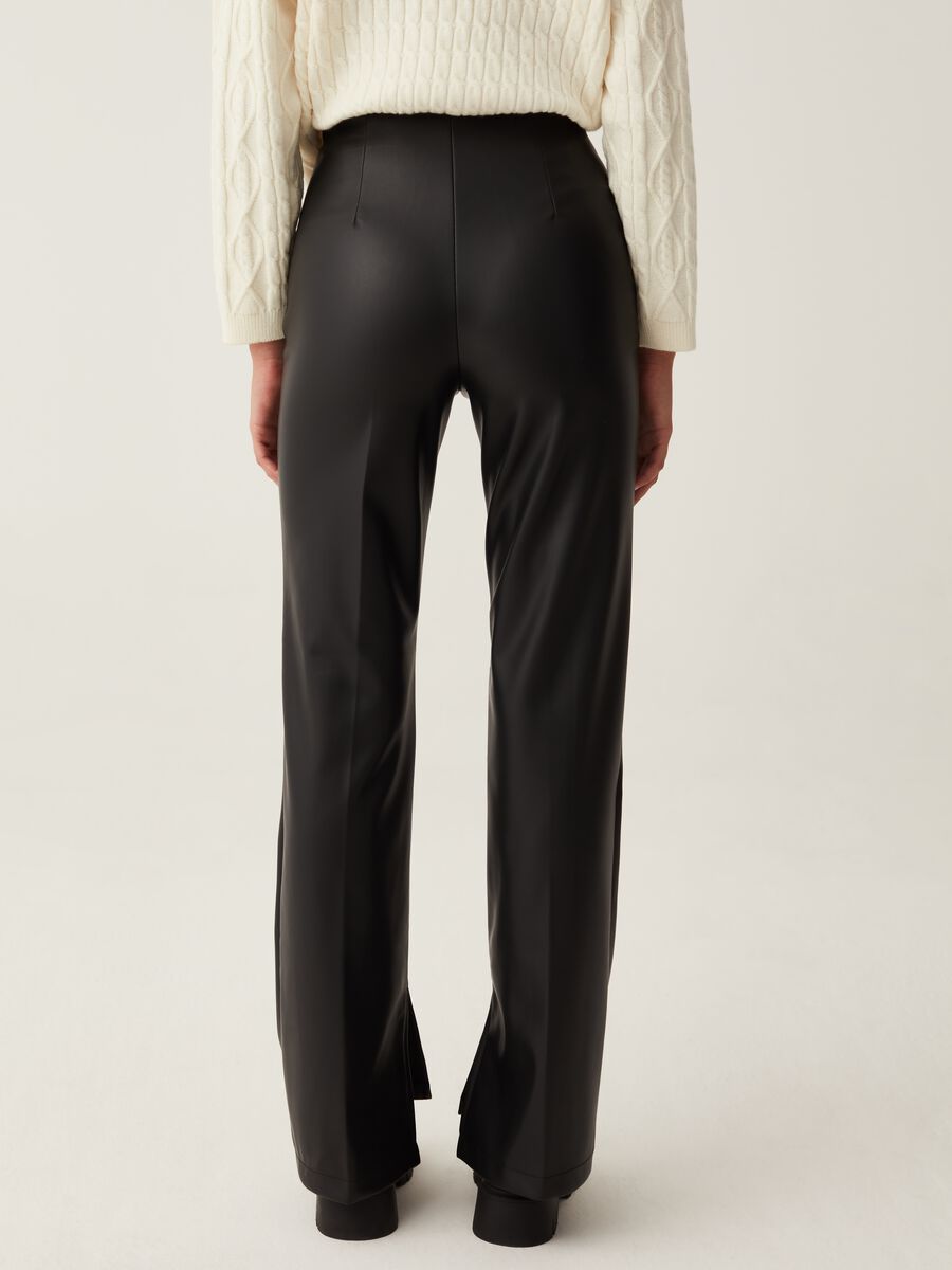 Flare-fit glossy-effect trousers_2