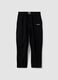 Schwarze sportliche Cargo-Hose mit Kordelzug_4
