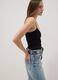 Black organic cotton tank top with thin straps_2