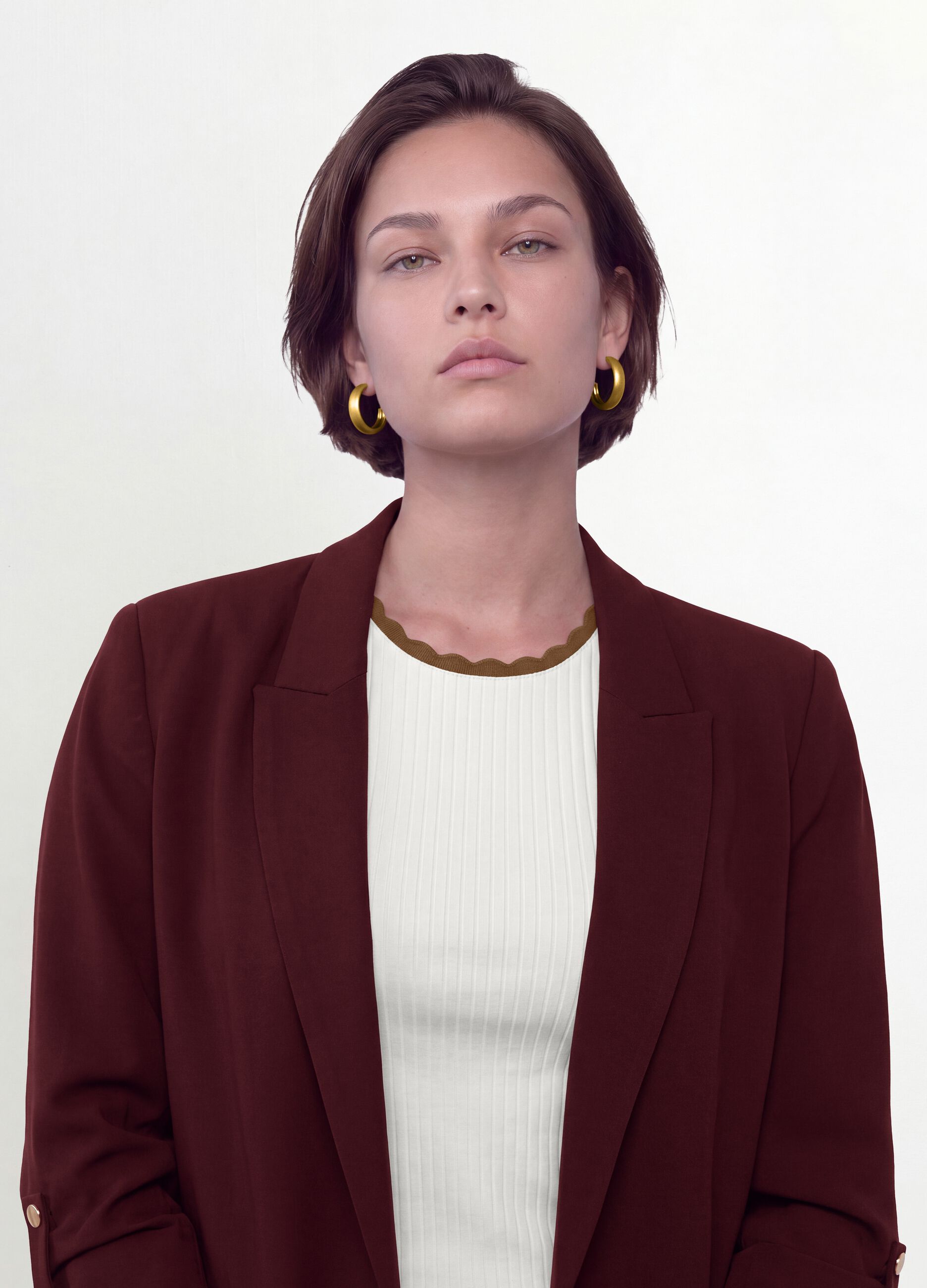 Red regular-fit lined blazer with classic lapels