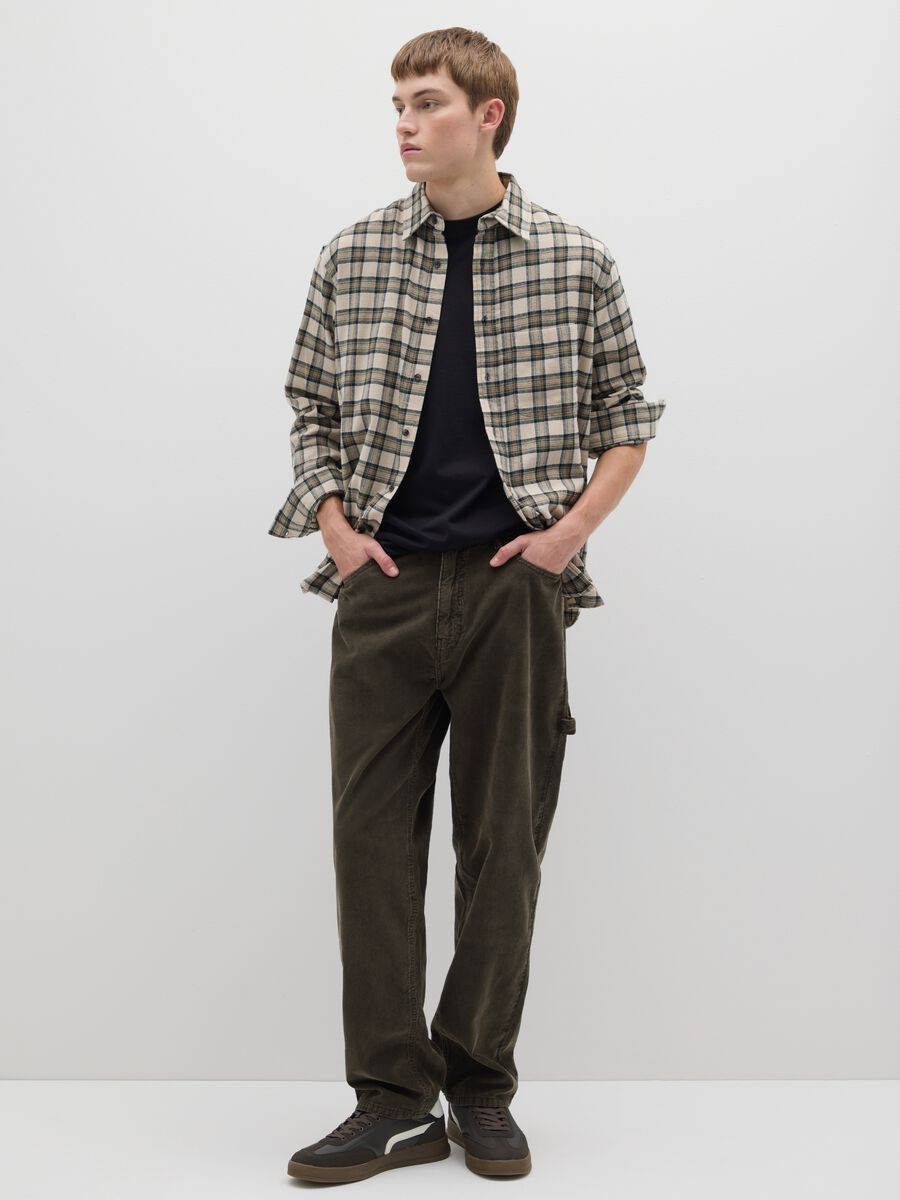 Black pure cotton baggy trousers_0