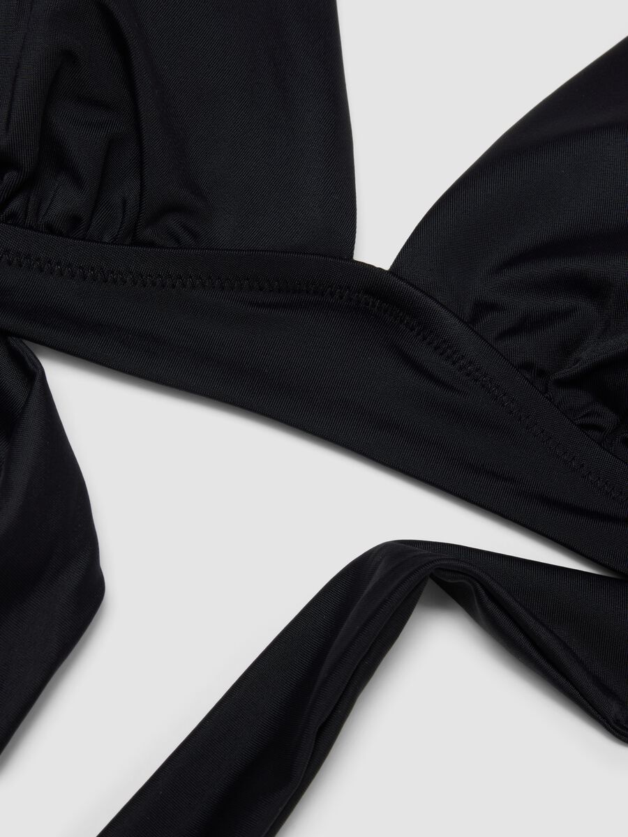 Schwarzes, elastisches Triangel-Bikini-Top_5