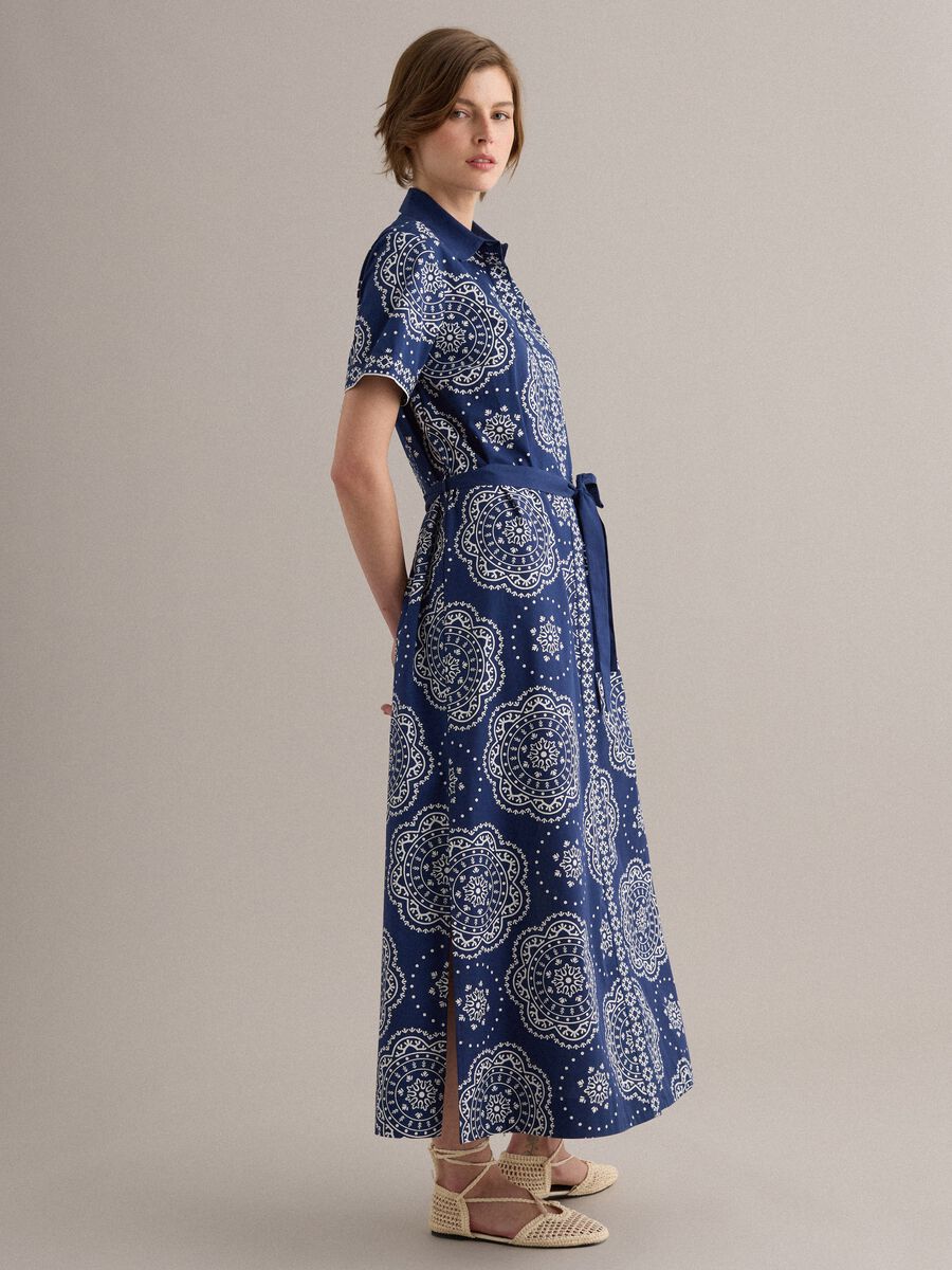 Vestido camisero azul de puro algod&oacute;n_1