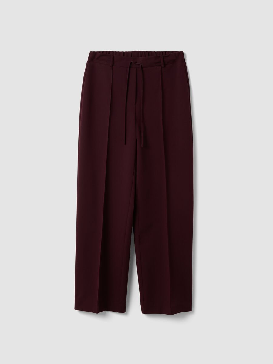 Purple stretch viscose straight-leg trousers_4